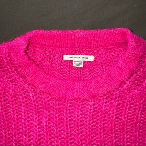 American Eagle Outfitters Vibrant Pink Crew Neck Sweater